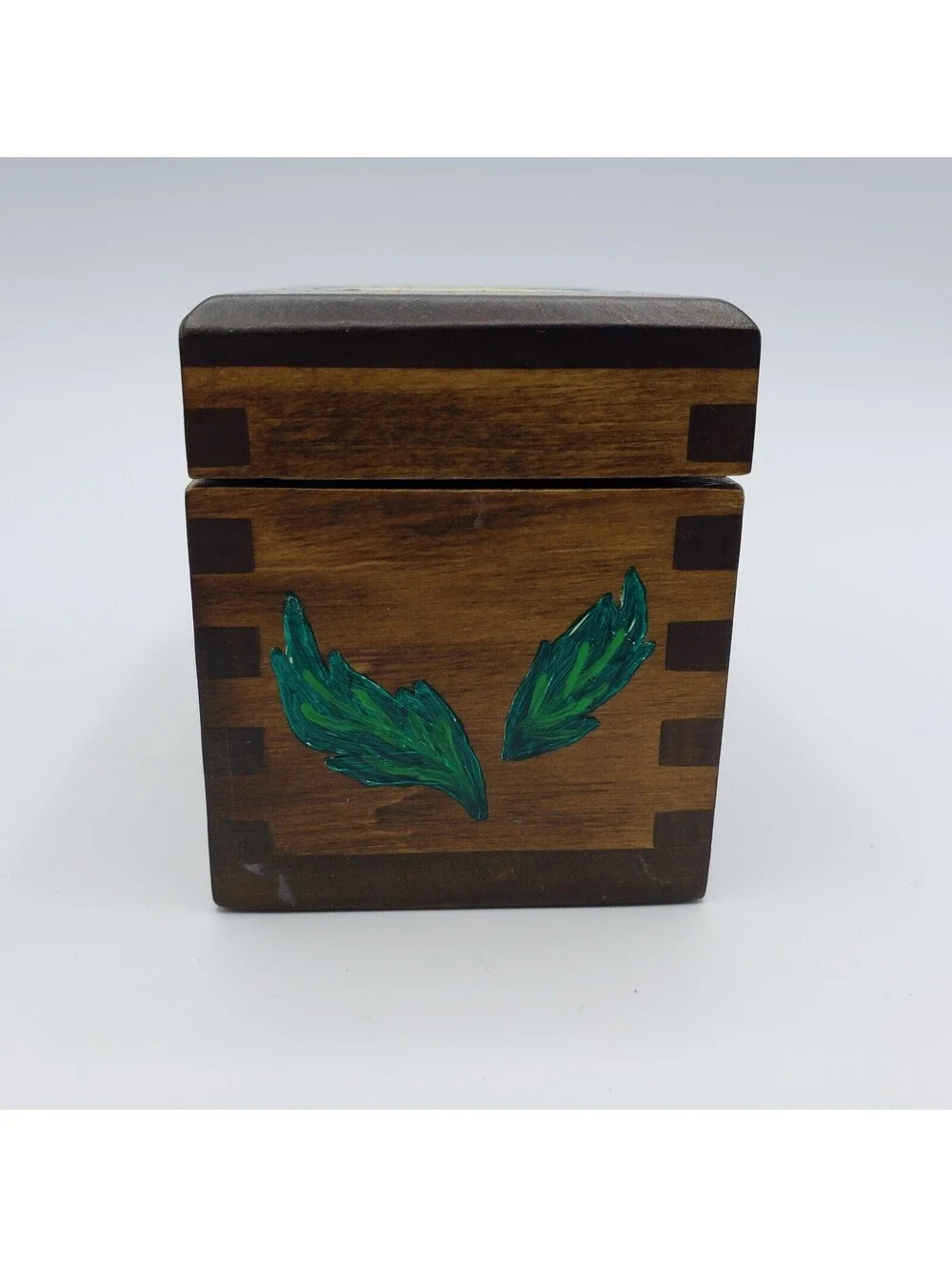 Vintage NOS Hallmark Playing Cards Roses in Wood Hand Painted Box Holder